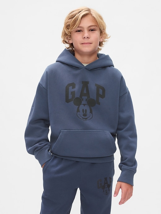 Image number 1 showing, Gap × Disney Kids VintageSoft Mickey Mouse Logo Hoodie