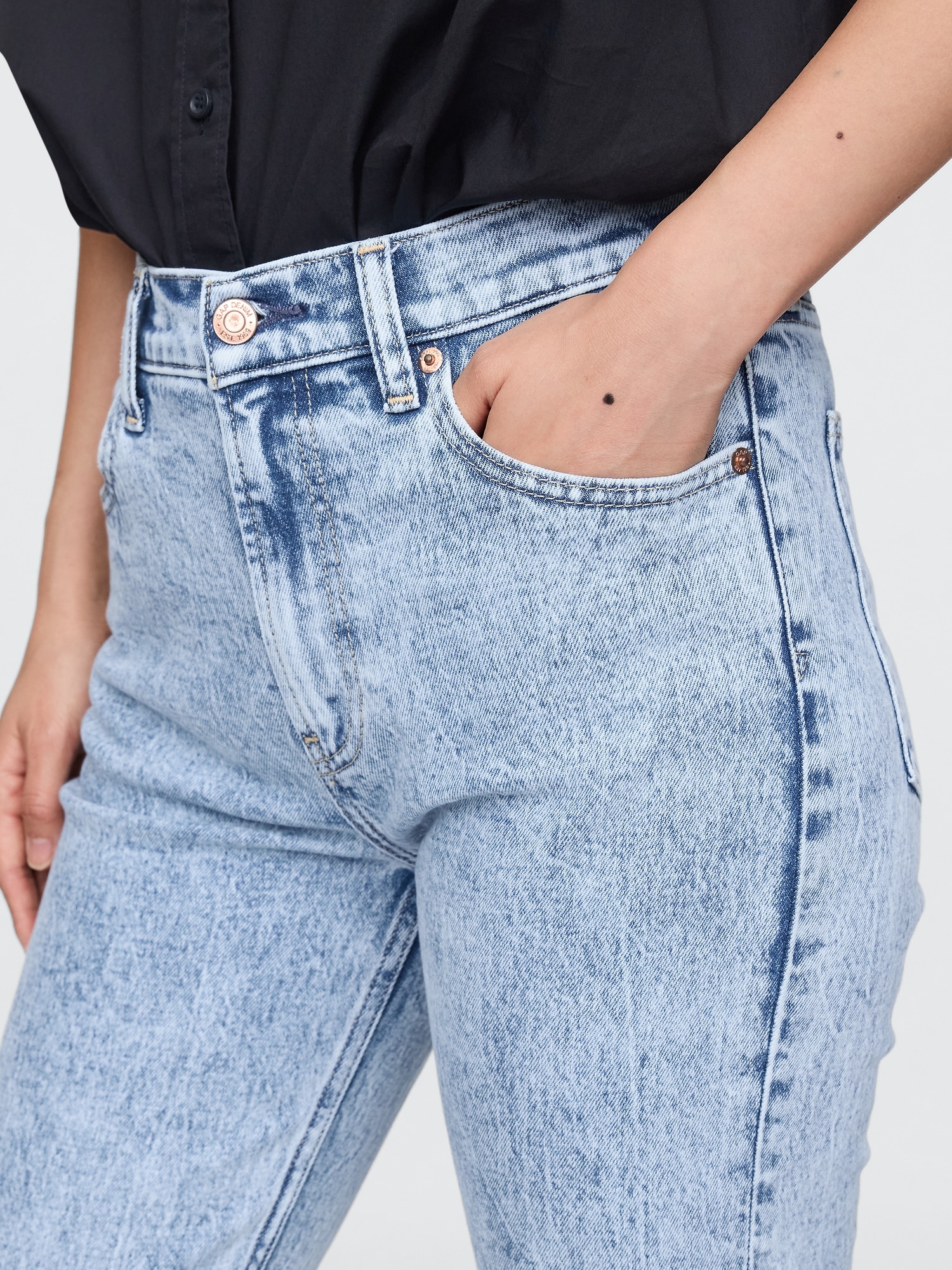 Lanc 3D High waist Straight 90s Ripped Jeans