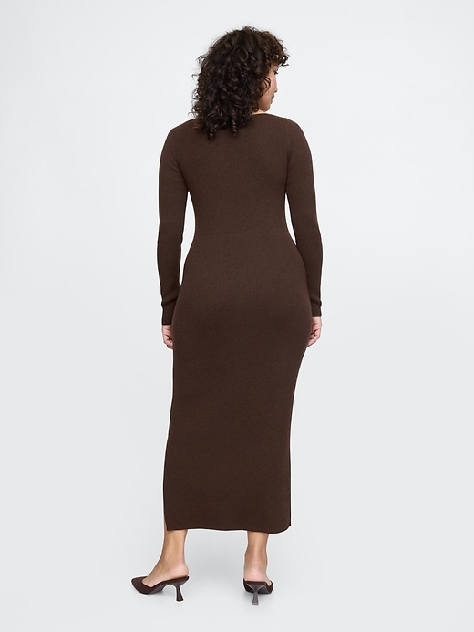 Image number 6 showing, Boatneck Rib Sweater Midi Dress