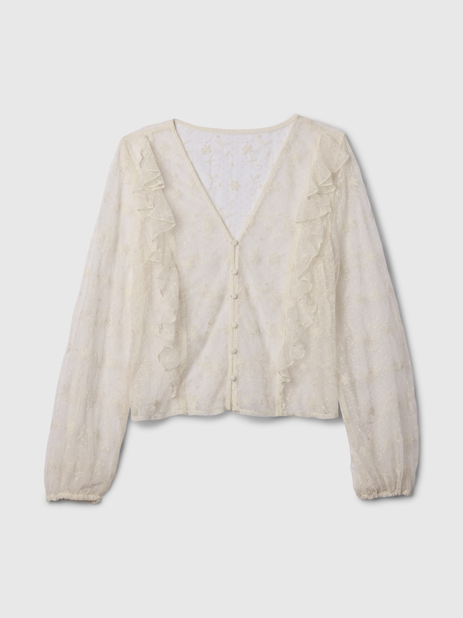 Recycled Lace Ruffle Top