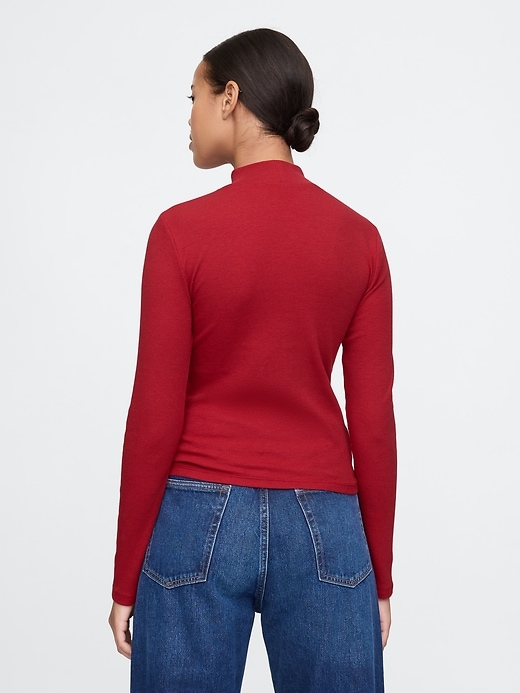 Image number 2 showing, Modern Rib Mockneck Crop Shirt