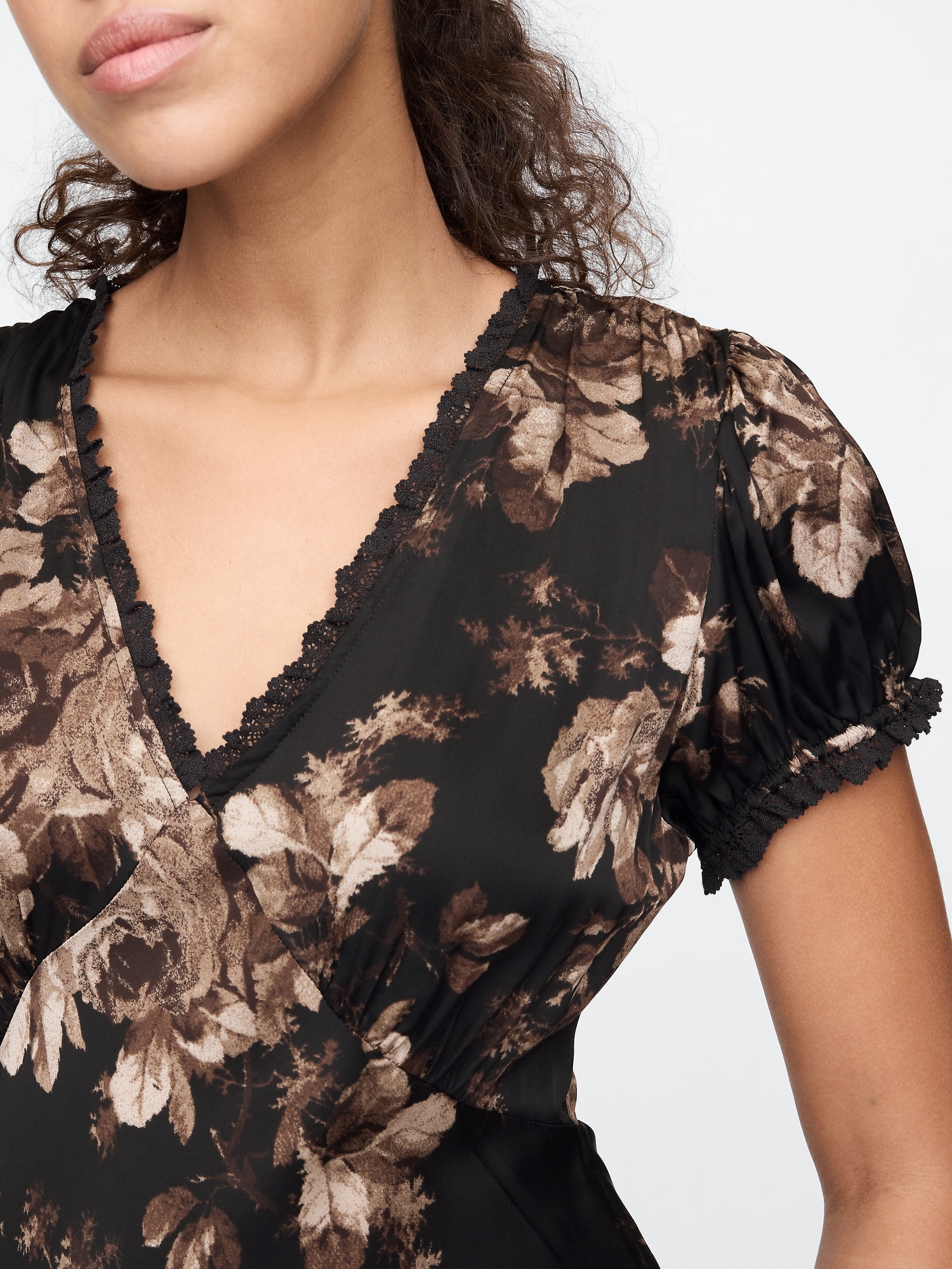 ワンピース Lace Trimmed Floral Dress cn56951916.png