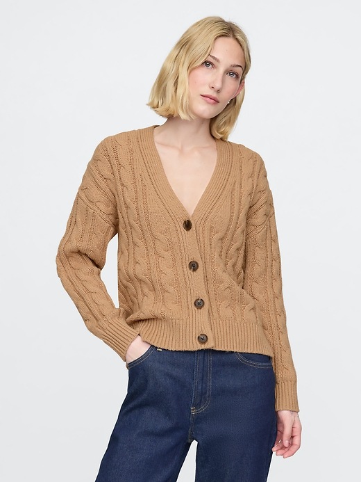 Oversized Cable-Knit Cardigan | Gap