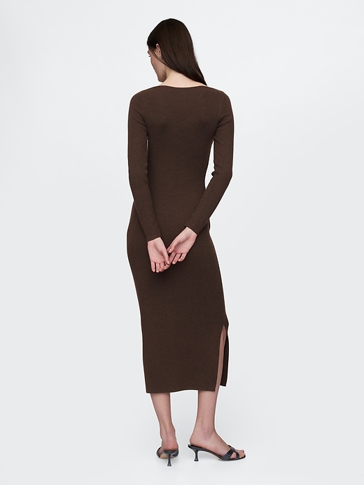 Image number 2 showing, Boatneck Rib Sweater Midi Dress