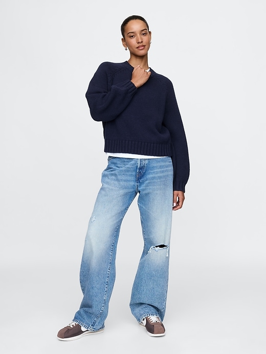 Relaxed Balloon-Sleeve Sweater | Gap
