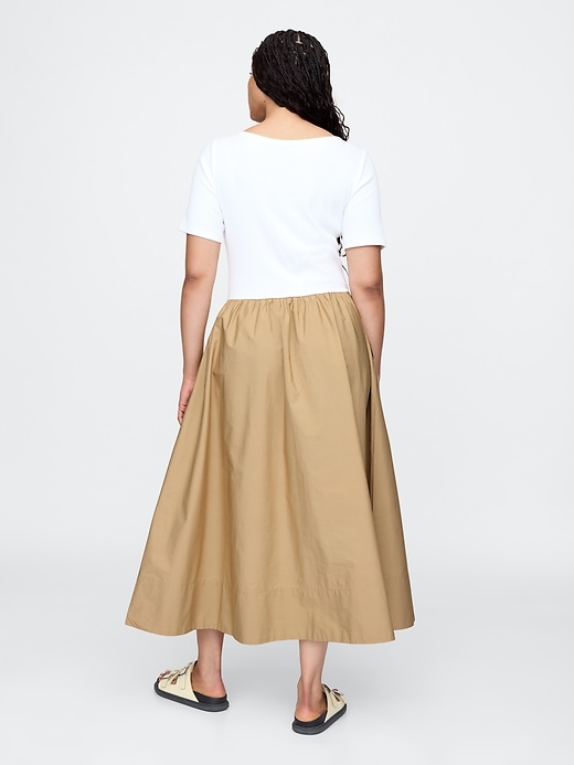 mixed media modern rib maxi dress Modern Rib Mixed Media Maxi Dress