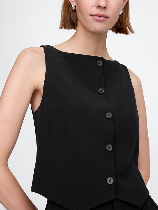 Image number 4 showing, BiStretch Boatneck Crop Vest