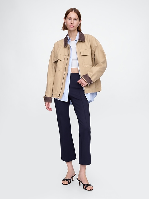 Image number 1 showing, High Rise Double Knit Crop Kick Pants