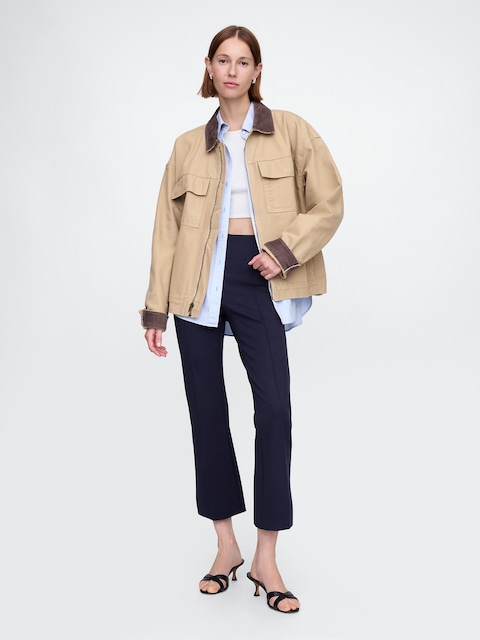 High Rise Double Knit Crop Kick Pants