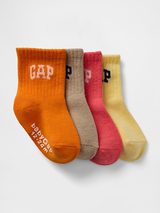 Image number 1 showing, Baby & Toddler Logo Quarter Crew Socks (4-Pack)