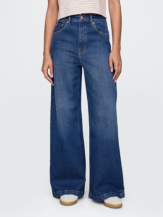 Image number 2 showing, Extra High Rise Stride Wide-Leg Jeans