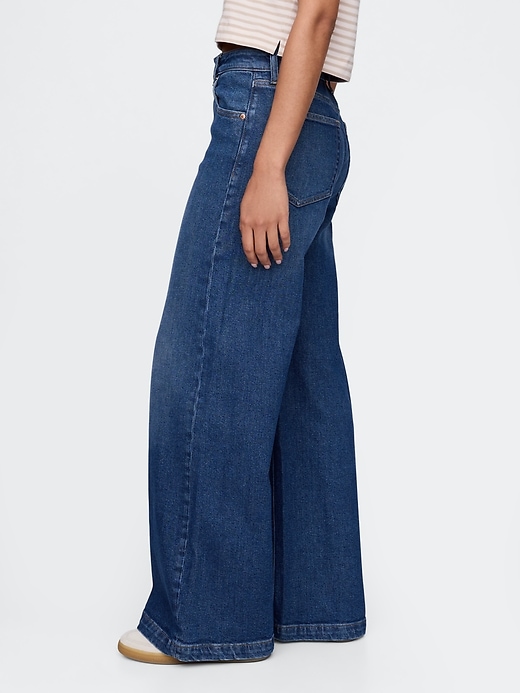 Image number 3 showing, Extra High Rise Stride Wide-Leg Jeans