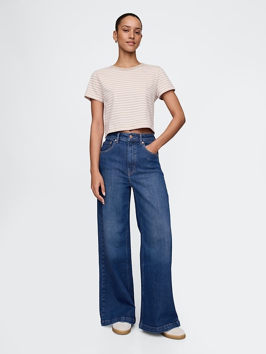 Image number 1 showing, Extra High Rise Stride Wide-Leg Jeans