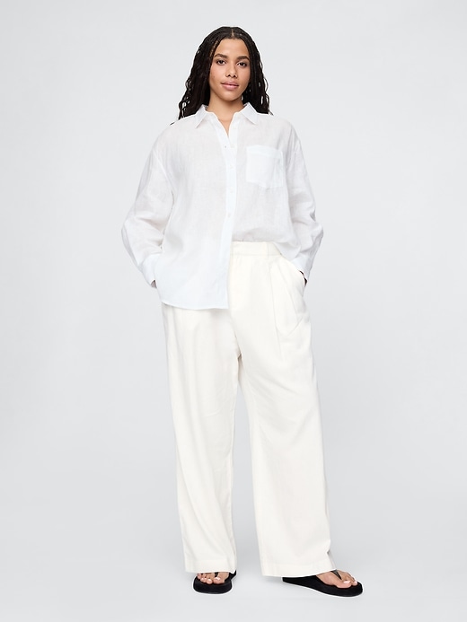 Image number 5 showing, 365 High Rise Linen-Blend Trousers
