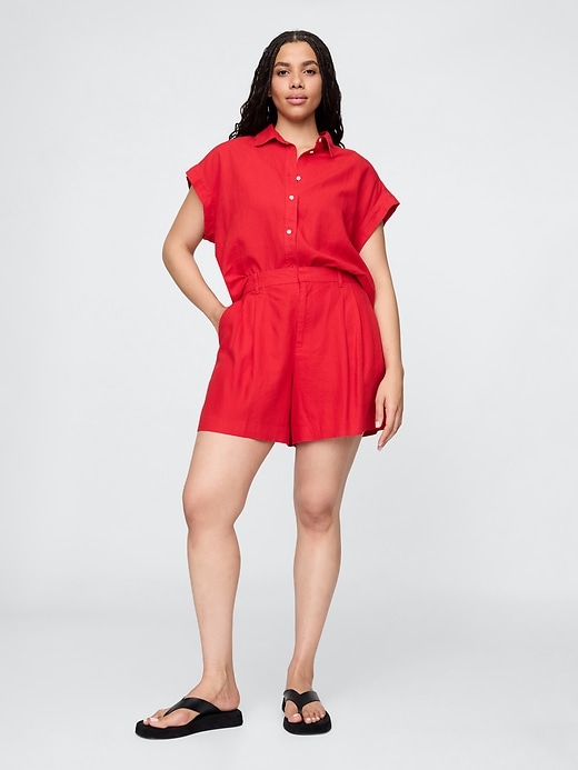 Image number 5 showing, 365 High Rise Linen-Blend Shorts