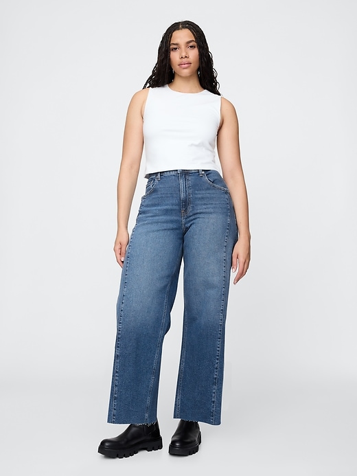 Image number 5 showing, High Rise Stride Wide-Leg Ankle Jeans