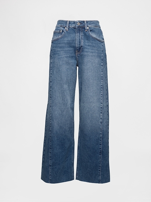 Image number 7 showing, High Rise Stride Wide-Leg Ankle Jeans