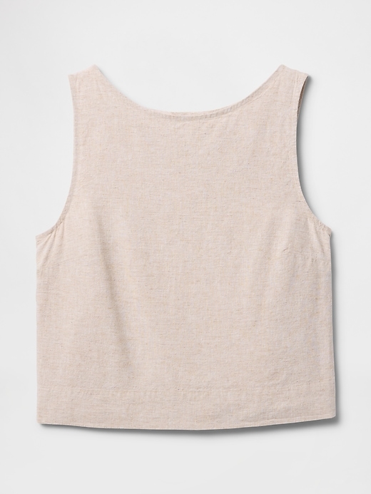 Image number 4 showing, Linen-Blend Crop Shell Tank Top