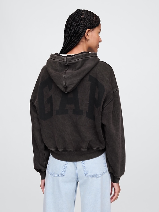 VintageSoft Crop Logo Hoodie