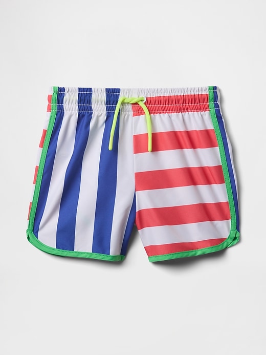 Image number 1 showing, Baby & Toddler Recycled Dolphin Hem Swim Trunks