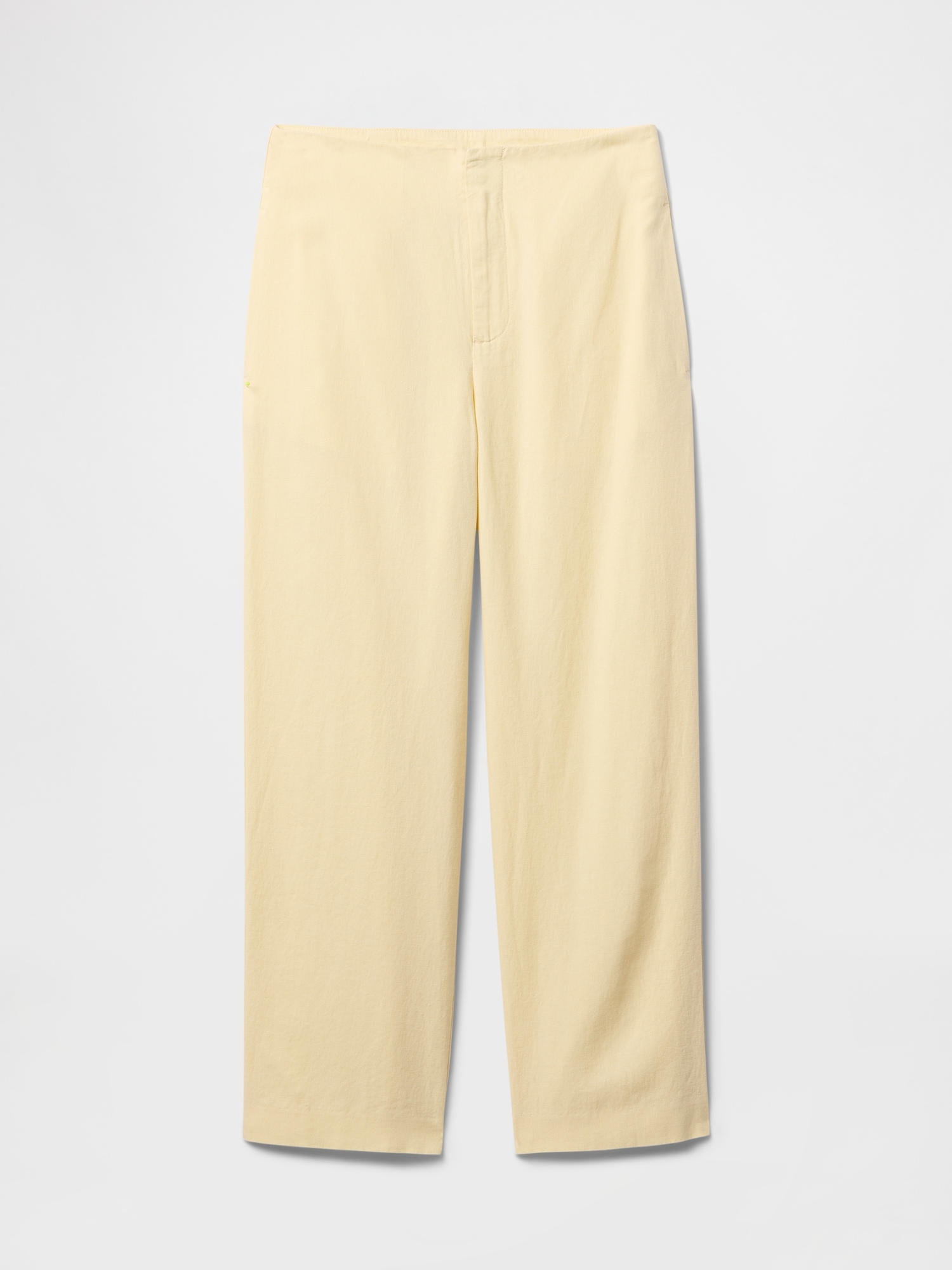 Linen-Blend Relaxed Straight Ankle Pants | Gap