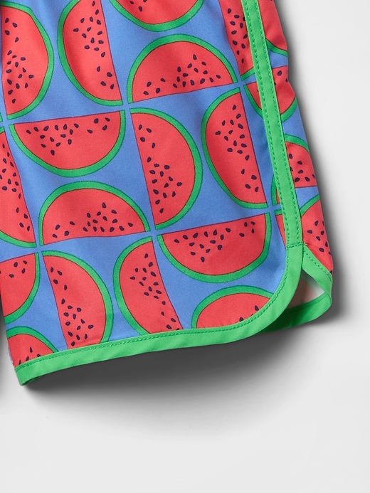 Image number 3 showing, Baby & Toddler Recycled Dolphin Hem Swim Trunks