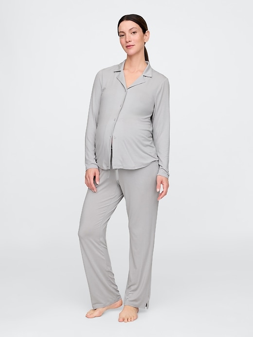 Image number 3 showing, Maternity Modal PJ Shirt