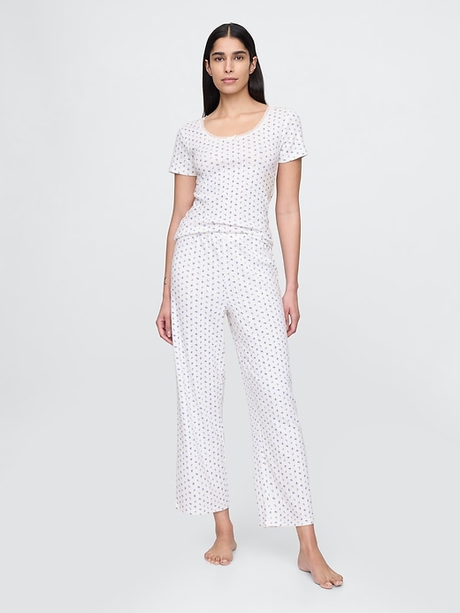 Image number 1 showing, Pointelle Crop PJ Pants