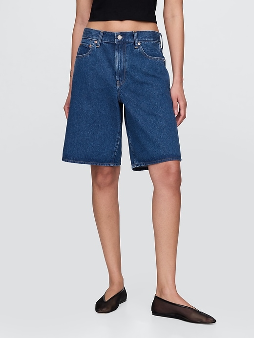 Image number 2 showing, 11" Mid Rise Longline Denim Shorts