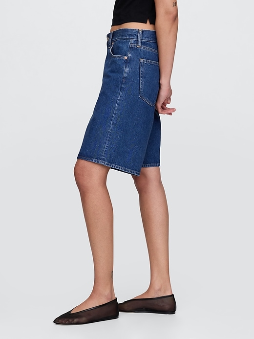 Image number 3 showing, 11" Mid Rise Longline Denim Shorts