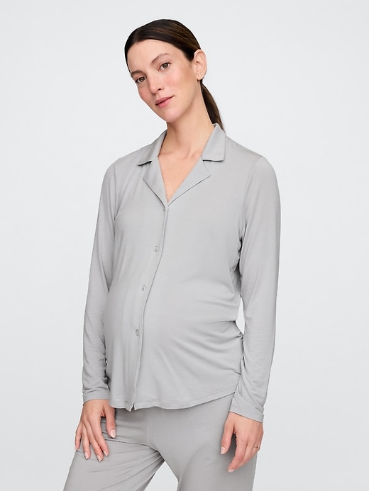 Image number 1 showing, Maternity Modal PJ Shirt