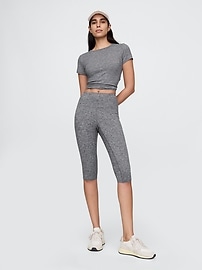 Image number 1 showing, GapFit Smooth High Rise Jersey Crop Leggings
