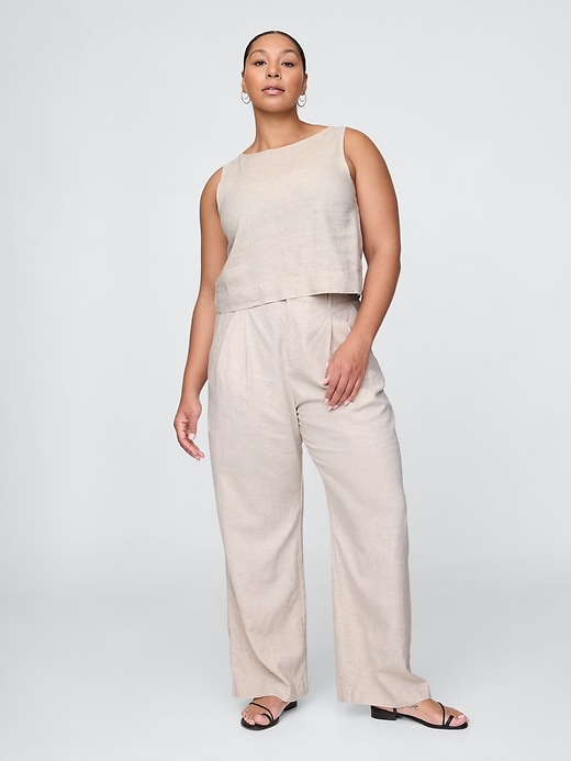Image number 5 showing, 365 High Rise Linen-Blend Trousers