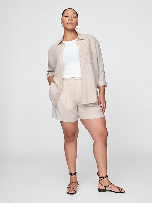 Image number 5 showing, 365 High Rise Linen-Blend Shorts
