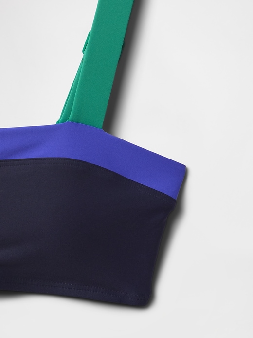 L'image numéro 4 présente Haut de bikini bandeau aux couleurs contrastées