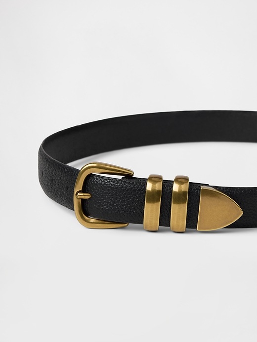Image number 3 showing, Pebbled Leather Belt