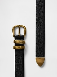 Image number 4 showing, Pebbled Leather Belt