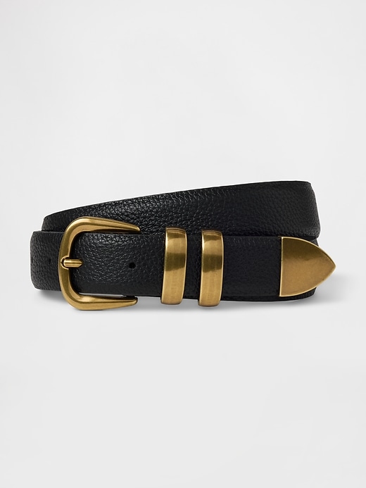 Image number 1 showing, Pebbled Leather Belt