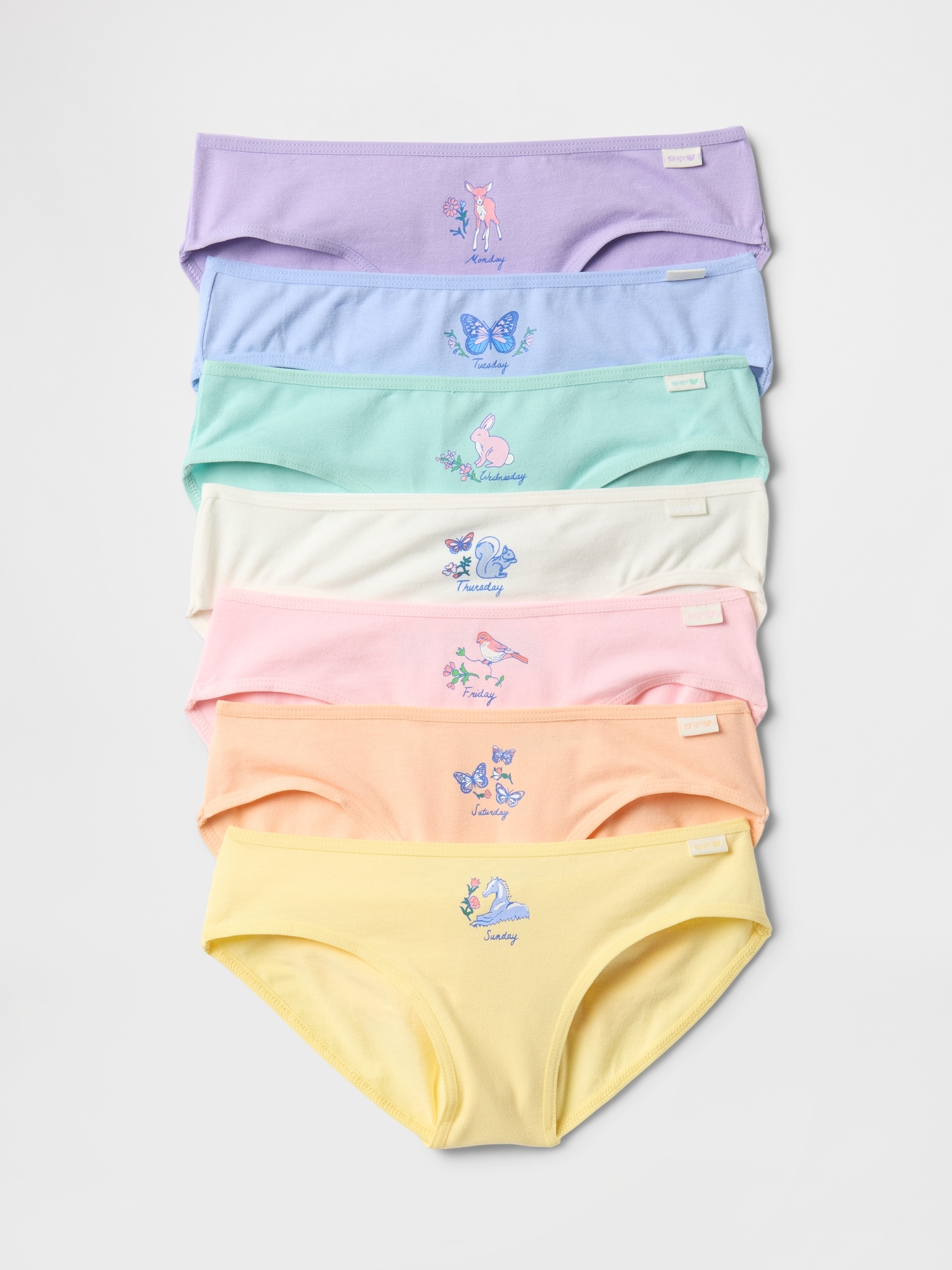 CULOTTE BIKINI POUR CHAQUE JOUR DE LA SEMAINE POUR ENFANT (PAQUET DE 7)