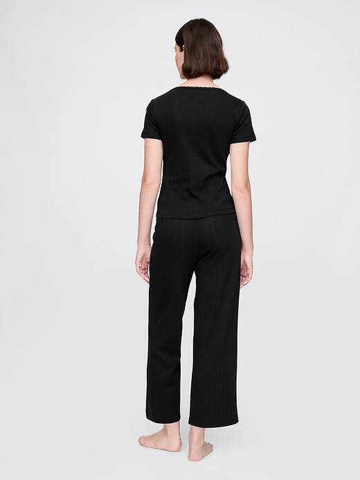 Image number 2 showing, Pointelle Crop PJ Pants