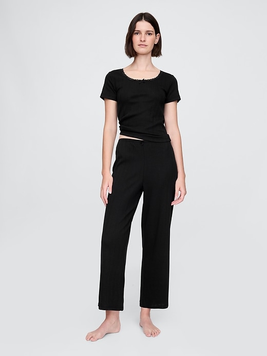 Image number 1 showing, Pointelle Crop PJ Pants