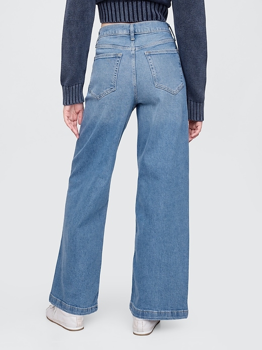 Image number 4 showing, High Stride Wide-Leg Ankle Jeans