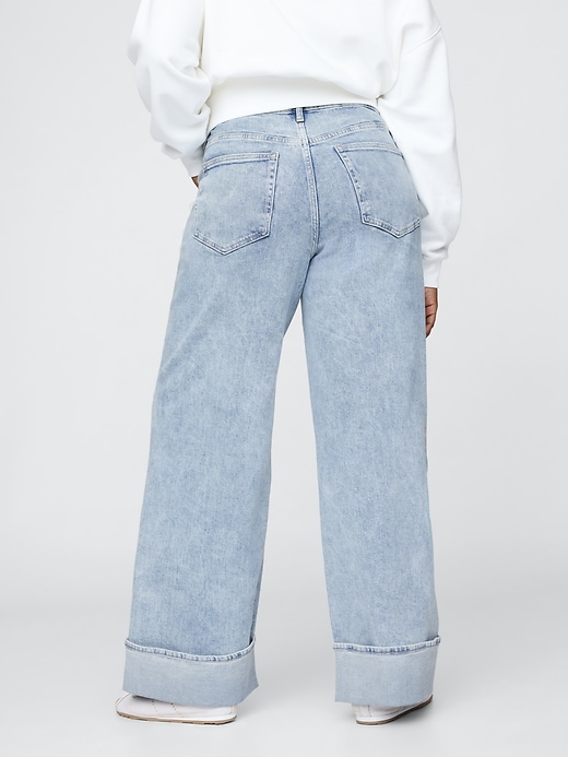 Image number 6 showing, High Rise Stride Cuffed Wide-Leg Jeans