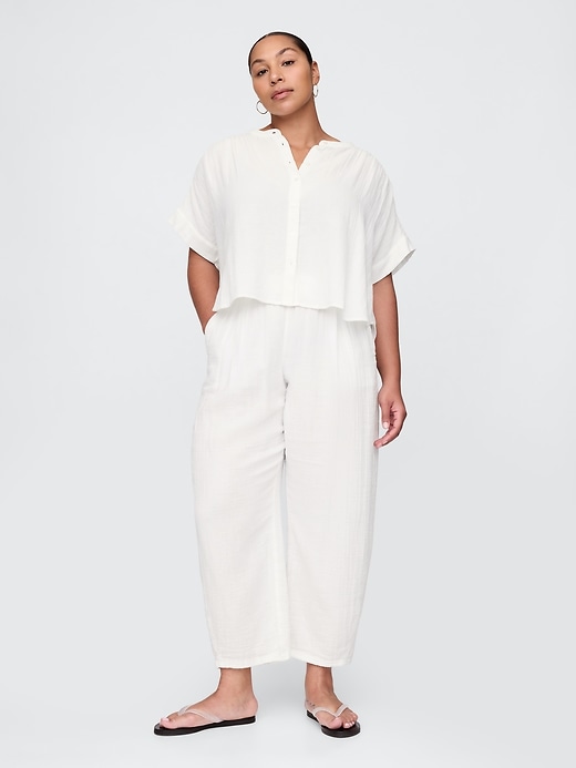 Image number 5 showing, Cotton Gauze Easy Barrel Pants