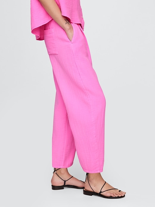 Image number 3 showing, Cotton Gauze Easy Barrel Pants