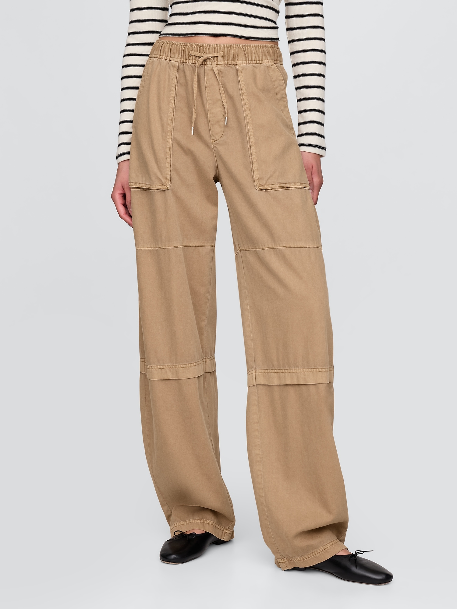 Mid Rise Easy Utility Barrel Pants