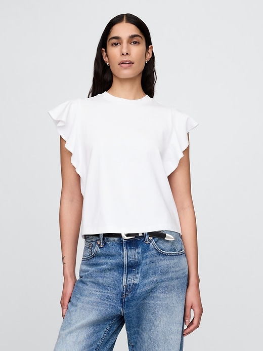 Image number 1 showing, Organic Cotton VintageSoft Heavyweight Crop T-Shirt