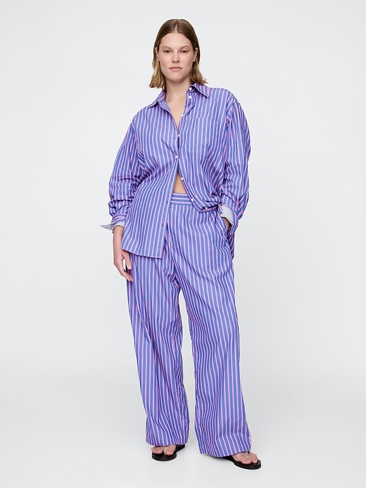 Image number 5 showing, Organic Cotton Poplin Easy Wide-Leg Pants