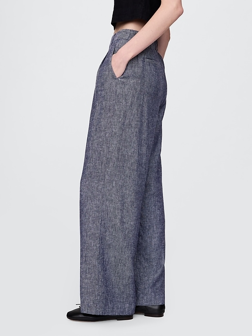Image number 3 showing, 365 High Rise Linen-Blend Trousers