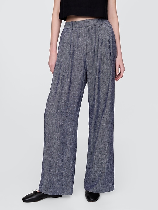 Image number 2 showing, 365 High Rise Linen-Blend Trousers